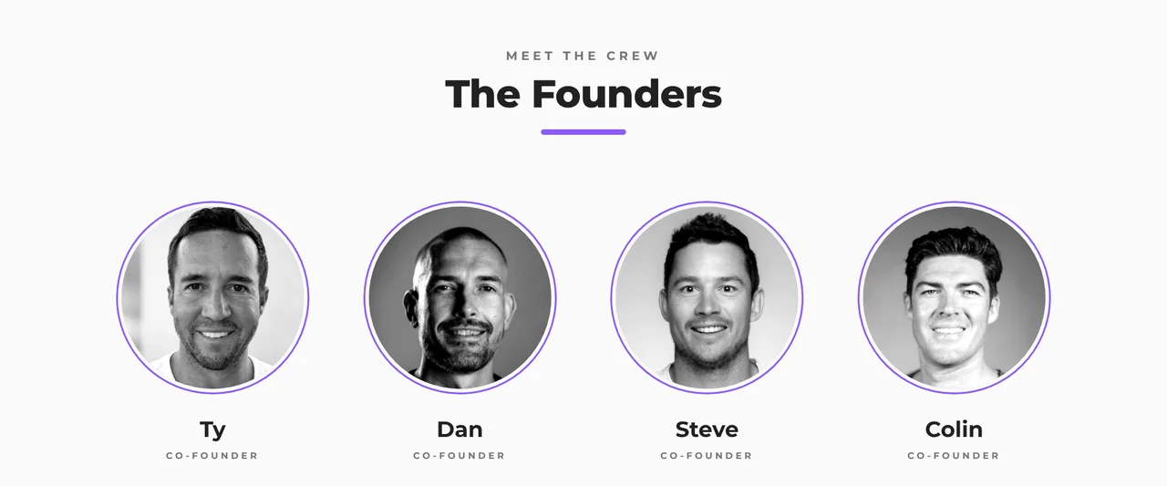 Meet the Lockd In founders: Ty, Dan, Steve and Colin, pictured in individual portraits.